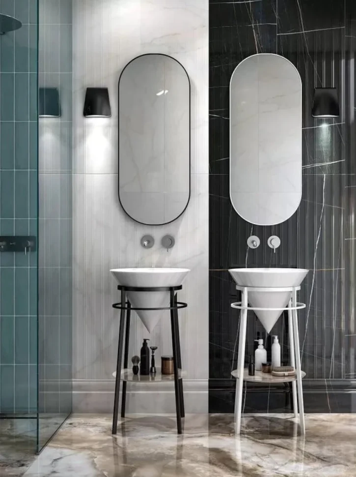 Зеркало KERAMA MARAZZI Cono 42 с подсветкой, белое матовое