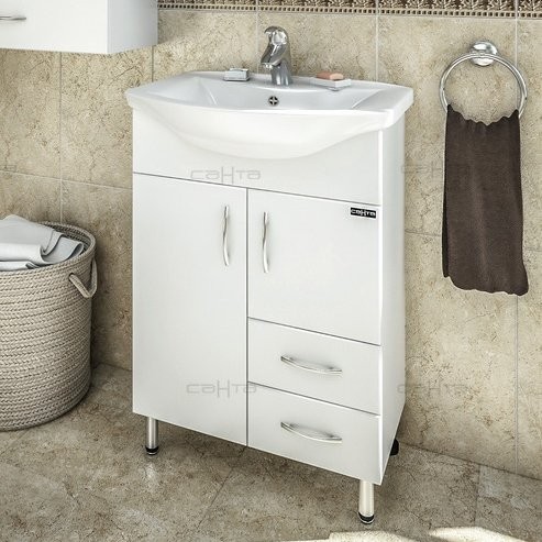 Тумба с раковиной СаНта Грация 60 2 двери, 2 ящика