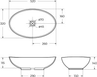 Накладная раковина BelBagno BB1147