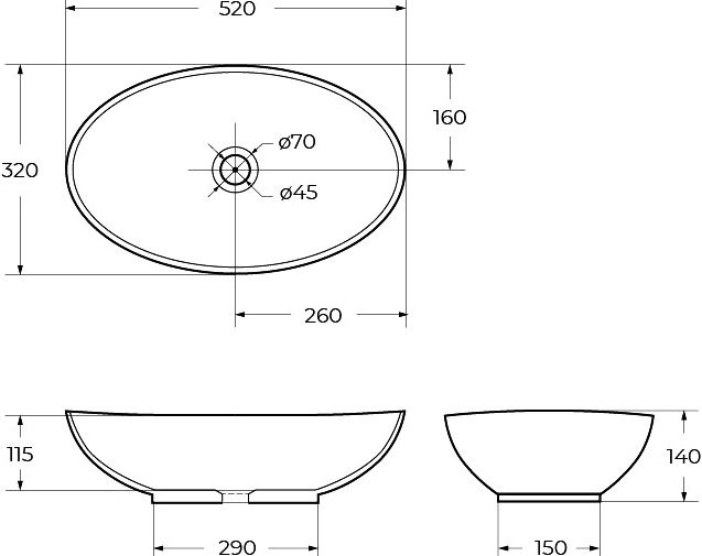 Накладная раковина BelBagno BB1147