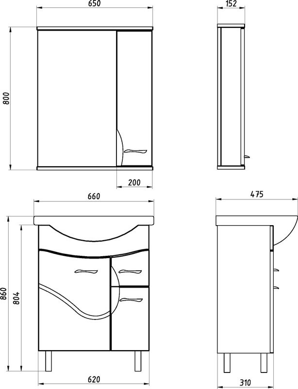 Мебель для ванной комнаты ASB-Mebel Альфа 65