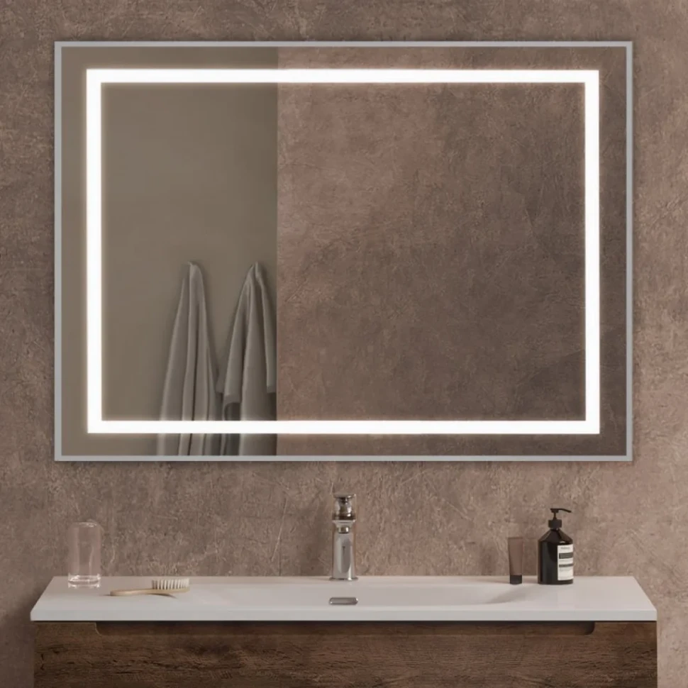 Зеркало BelBagno Kraft 100x80 с подсветкой, сатин