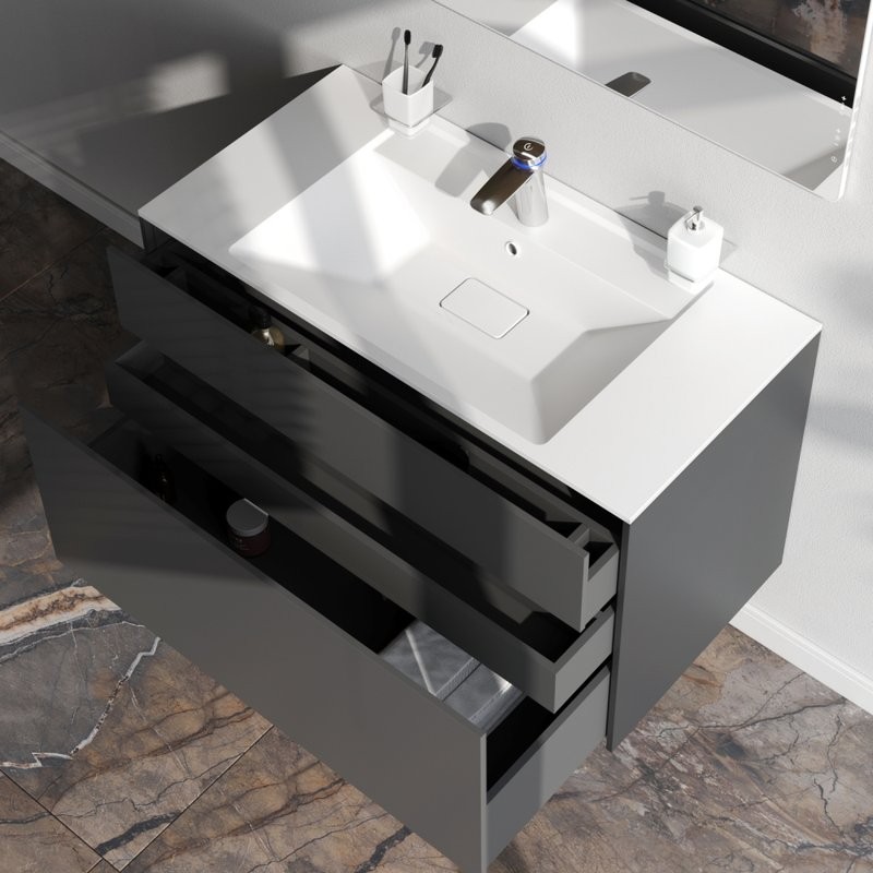 Тумба под раковину без столешницы AM.PM Inspire V2.0 100 графит матовый