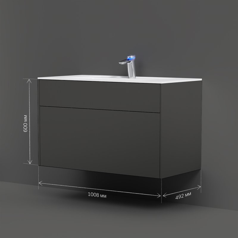 Тумба под раковину без столешницы AM.PM Inspire V2.0 100 графит матовый