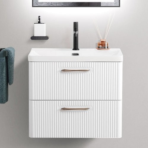 Тумба под раковину без столешницы BelBagno Due 60 белый металлик