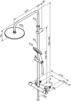 Душевая стойка Damixa Jupiter 977800300 черная матовая