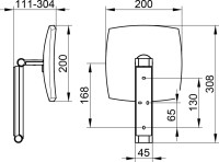 Косметическое зеркало Keuco iLook Move 17613 настенное, с увеличением, нержавеющая сталь finish