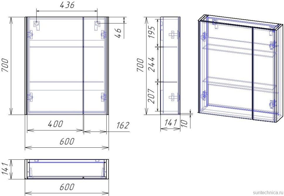 Зеркало-шкаф Dreja Prime 60 белый