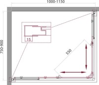 Душевой уголок BelBagno Unique AH-2-100/115-75/90-P-Cr стекло punto