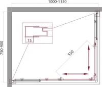 Душевой уголок BelBagno Unique AH-2-100/115-75/90-P-Cr стекло punto