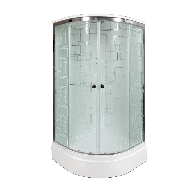 Душевая кабина DTO D EM2780GM профиль хром, стекло матовое с узором