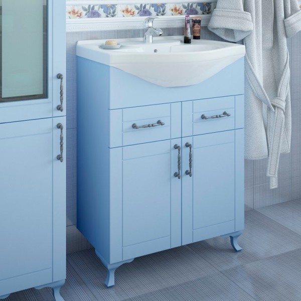 Тумба с раковиной Sanflor Глория 65, напольная, серая