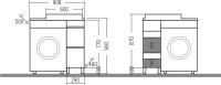 Тумба с раковиной СаНта Марс 29 R под стиральную машину, напольная, 2 ящика, белая