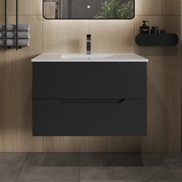 Тумба под раковину Orange Line 80, черная матовая