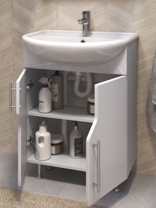 Тумба с раковиной Vigo 60 напольная, белая