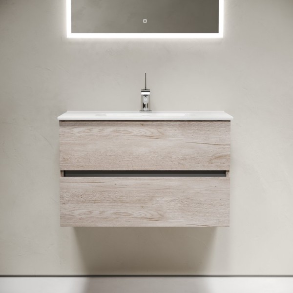 Тумба с раковиной Sancos Urban 80 см дуб галифакс натуральный