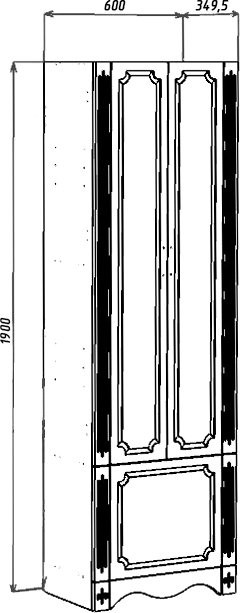 Шкаф пенал для ванной Bellezza Кантри 60