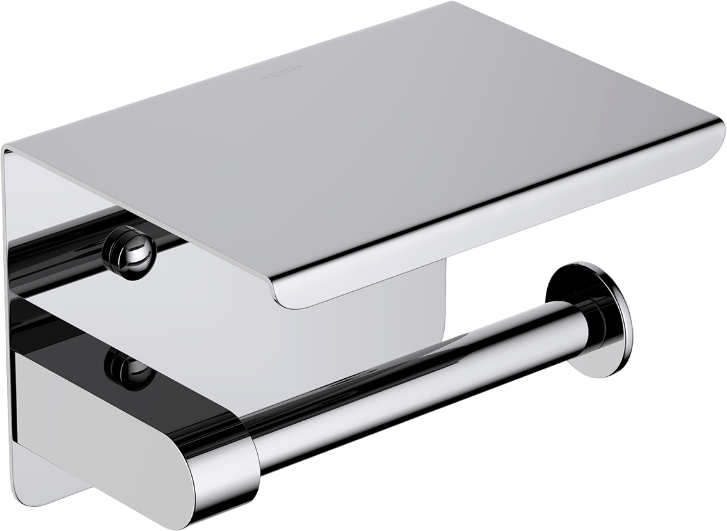 Набор Держатель AQUATEK Европа AQ4939CR с полкой для телефона, хром + Ершик AQ4110CR хром