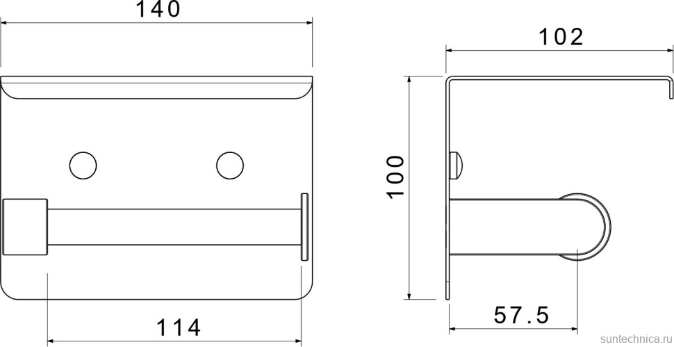 Набор Держатель AQUATEK Европа AQ4939CR с полкой для телефона, хром + Ершик AQ4110CR хром