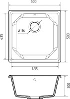 Комплект Мойка GranFest Unique U-500 кашемир + Измельчитель Bone Crusher BC 910-SL-Slim Line