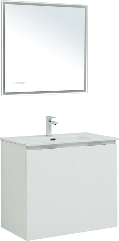 Мебель для ванной комнаты Aquanet Алвита new 80 подвесная, белая матовая, с дверками