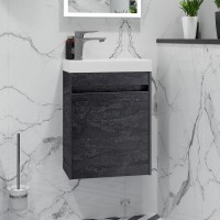 Тумба с раковиной Art&Max Family-M 40 подвесная, hard coal, с дверцей