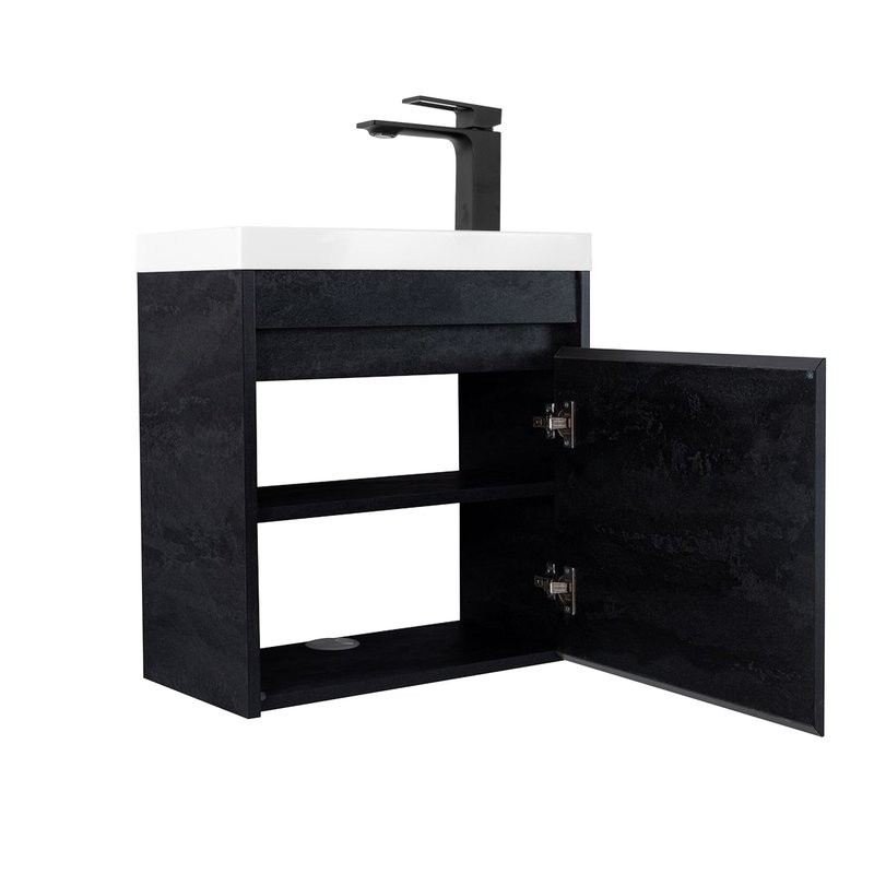 Тумба с раковиной Art&Max Family-M 40 подвесная, hard coal, с дверцей