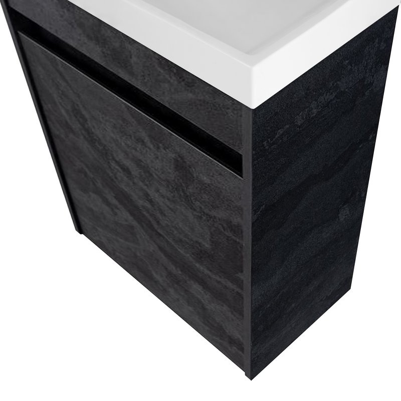 Тумба с раковиной Art&Max Family-M 40 подвесная, hard coal, с дверцей