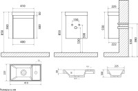 Тумба с раковиной Art&Max Family-M 40 подвесная, hard coal, с дверцей