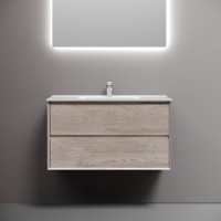 Тумба с раковиной Sancos Marmi 2.0 90 дуб галифакс натуральный, раковина CN7002