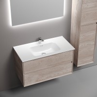 Тумба с раковиной Sancos Marmi 2.0 90 дуб галифакс натуральный, раковина CN7002