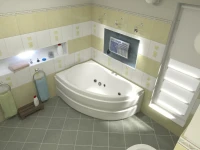 Акриловая ванна Bas Алегра L 150x90 см, угловая, левая, пристенная, с гидромассажем, белая, асимметричная, с каркасом