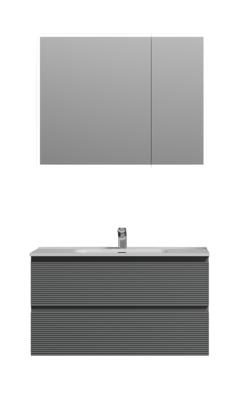 Мебель для ванной комнаты Sancos Folk 90 ergraut soft, раковина CN7002