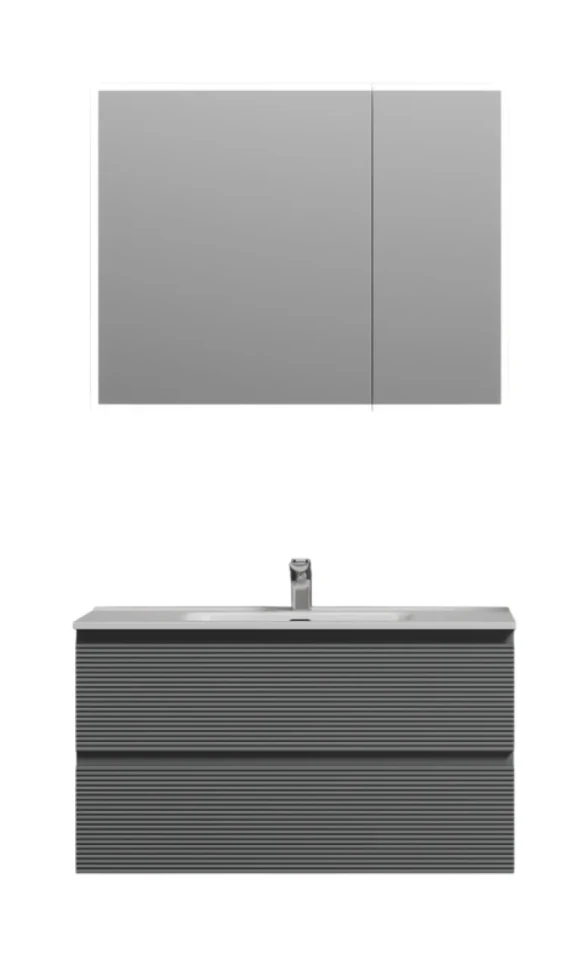 Мебель для ванной комнаты Sancos Folk 90 ergraut soft, раковина CN7002