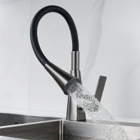 Смеситель для кухни Shevanik S543T-3 с гибким изливом, оружейная сталь, черный