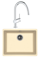 Комплект Мойка Florentina Вега 500 шампань + Смеситель Grohe Minta 3291800E хром
