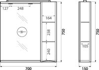 Зеркало BelBagno Marino R 70 Зеркало BelBagno Marino R 70
