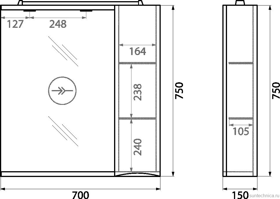 Зеркало BelBagno Marino R 70