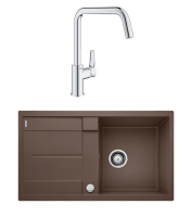 Комплект Мойка Blanco Metra 5S 515041 кофе + Смеситель Grohe Eurosmart