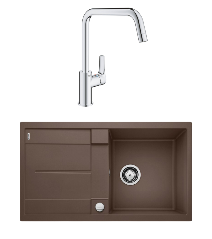Комплект Мойка Blanco Metra 5S 515041 кофе + Смеситель Grohe Eurosmart