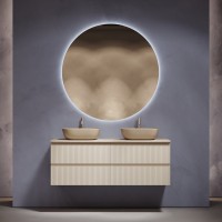 Тумба с раковиной Sancos Snob R 140 beige soft, столешница бежевая TT140A2X, раковина CN6009MC