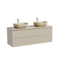 Тумба с раковиной Sancos Snob R 140 beige soft, столешница бежевая TT140A2X, раковина CN6009MC