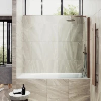 Шторка на ванну Maybahglass MGV-598-2 60x140, профиль бронза, стекло прозрачное