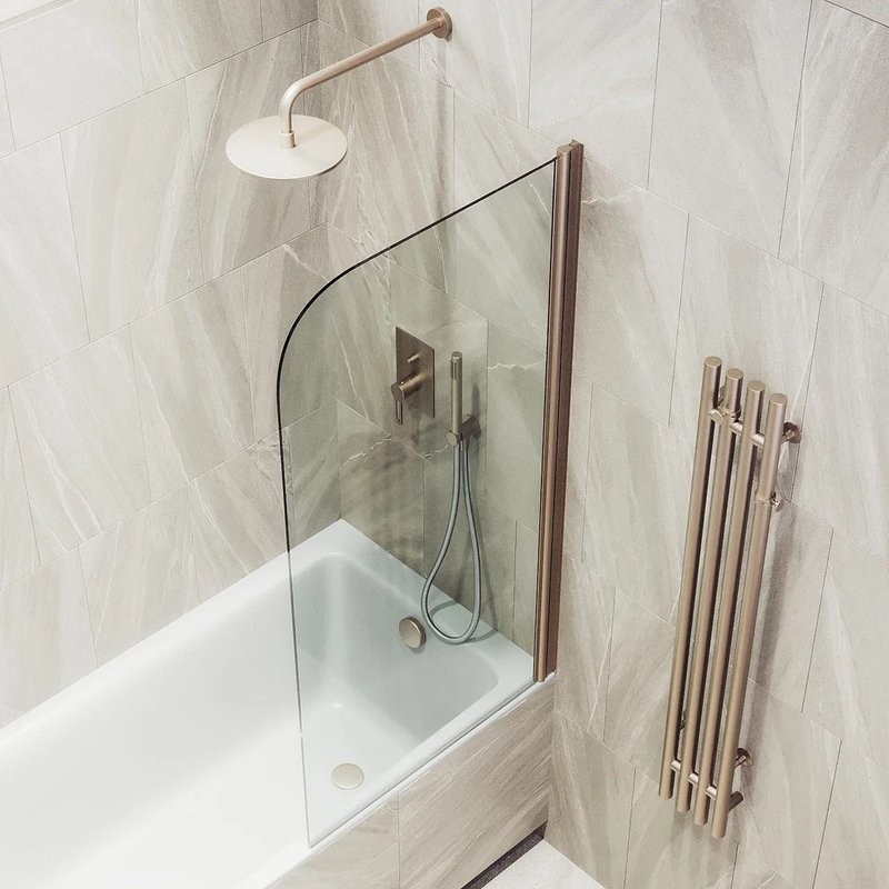 Шторка на ванну Maybahglass MGV-598-2 60x140, профиль бронза, стекло прозрачное