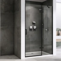 Душевая дверь в нишу Abber Zart AG08120B 120 см, профиль черный, стекло прозрачное
