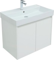 Тумба с раковиной Aquanet Nova Lite 75 белый глянец, с дверками