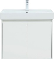 Тумба с раковиной Aquanet Nova Lite 75 белый глянец, с дверками