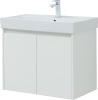 Тумба с раковиной Aquanet Nova Lite 75 белый глянец, с дверками