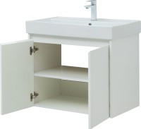 Тумба с раковиной Aquanet Nova Lite 75 белый глянец, с дверками