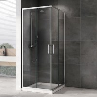 Душевой уголок Abber Schwarzer Diamant AG021005 100x100, профиль хром, стекло прозрачное
